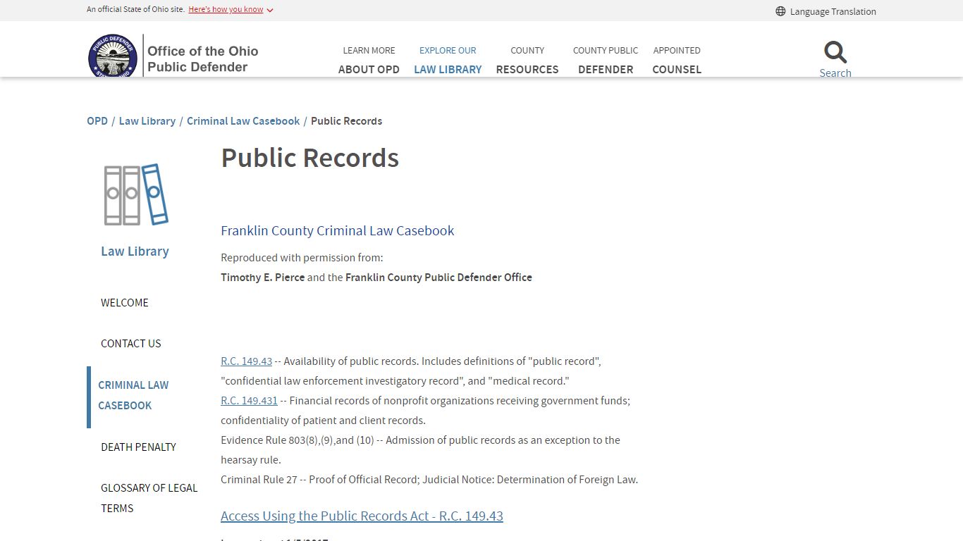 Public Records - OPD